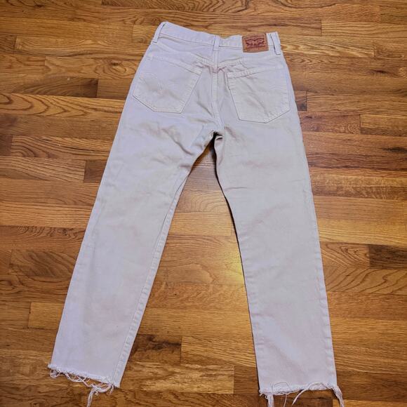 Levi’s 501 Womens 25 Light Purple Lilac Straight Frayed Rigid Jeans Denim Retro - Picture 6 of 9